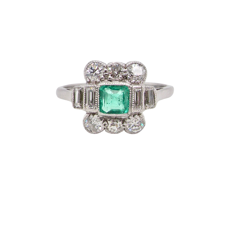 An Art Deco Emerald and Diamond ring