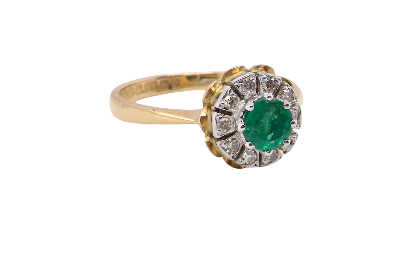 A 1980's Emerald and Diamond ring