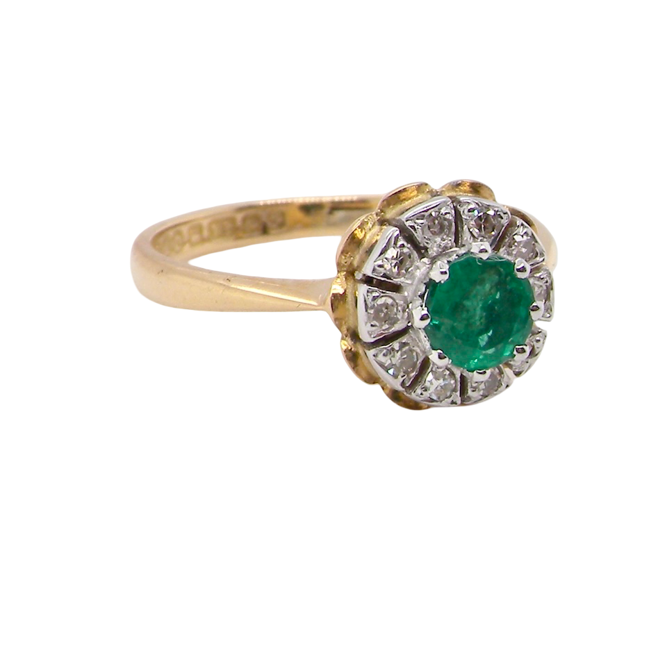 A 1980's Emerald and Diamond ring
