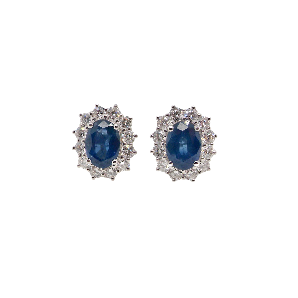 A fine pair of Sapphire and Diamond earrings