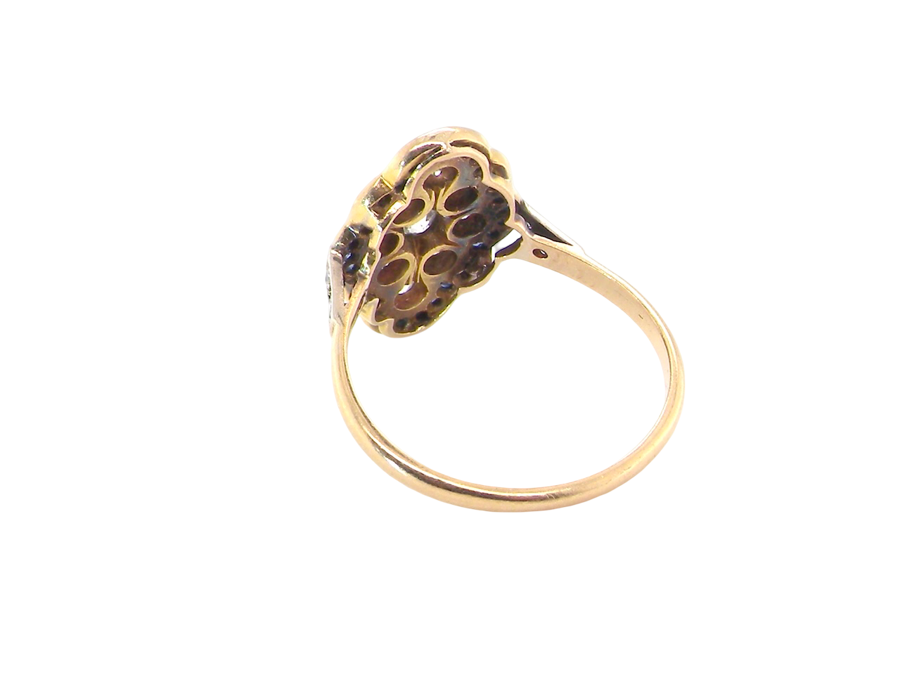 An Art Deco sapphire and diamond cluster ring