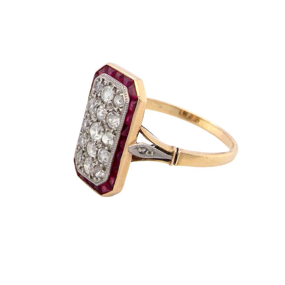 2-❤︎ A beautiful Art Deco Ruby and Diamond ring