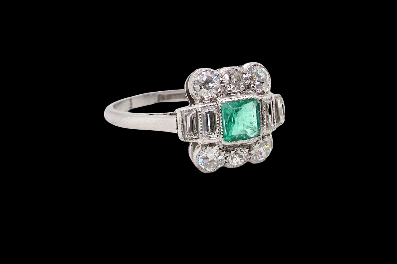 An Art Deco Emerald and Diamond ring