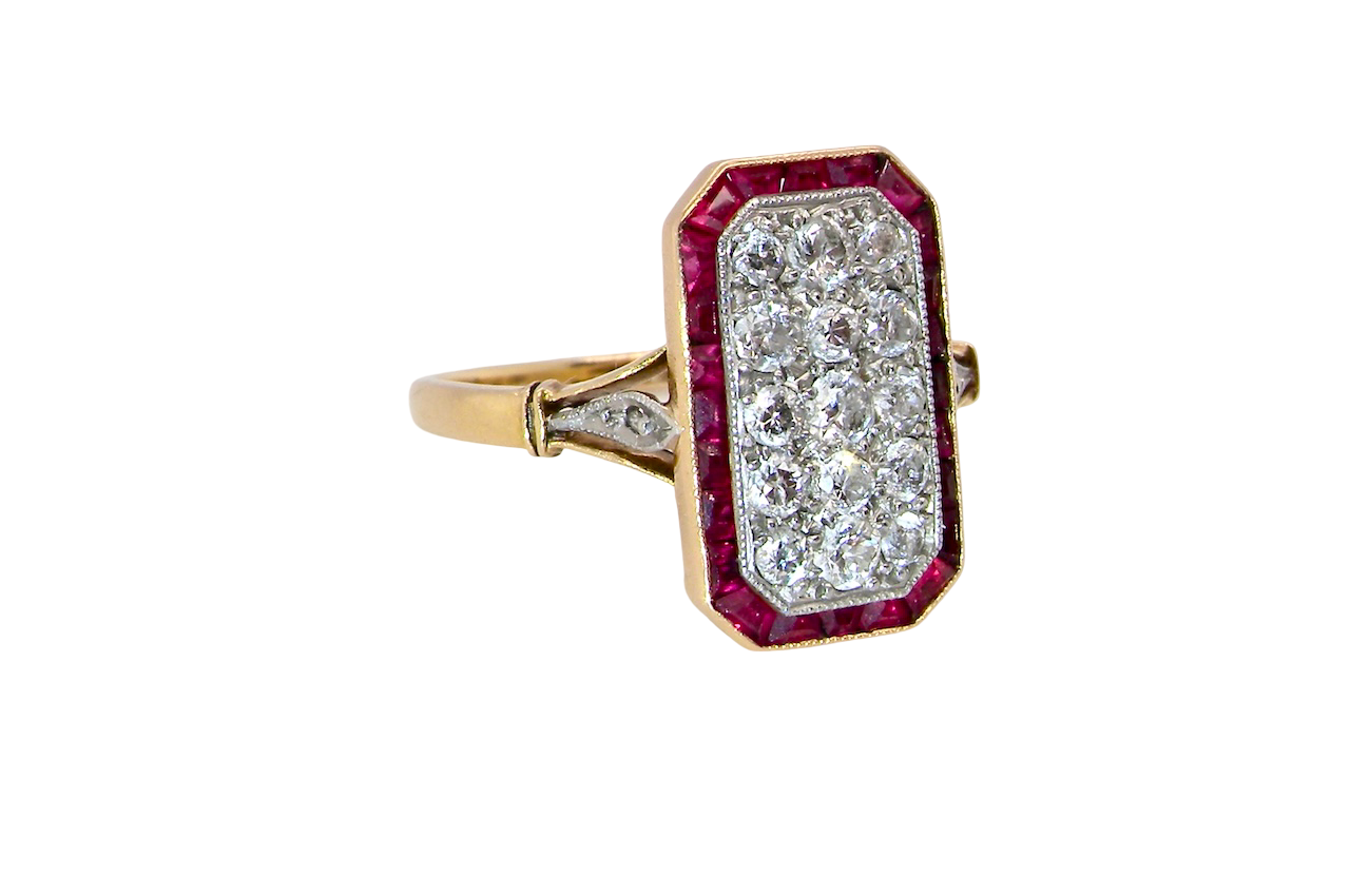 3-❤︎ A beautiful Art Deco Ruby and Diamond ring