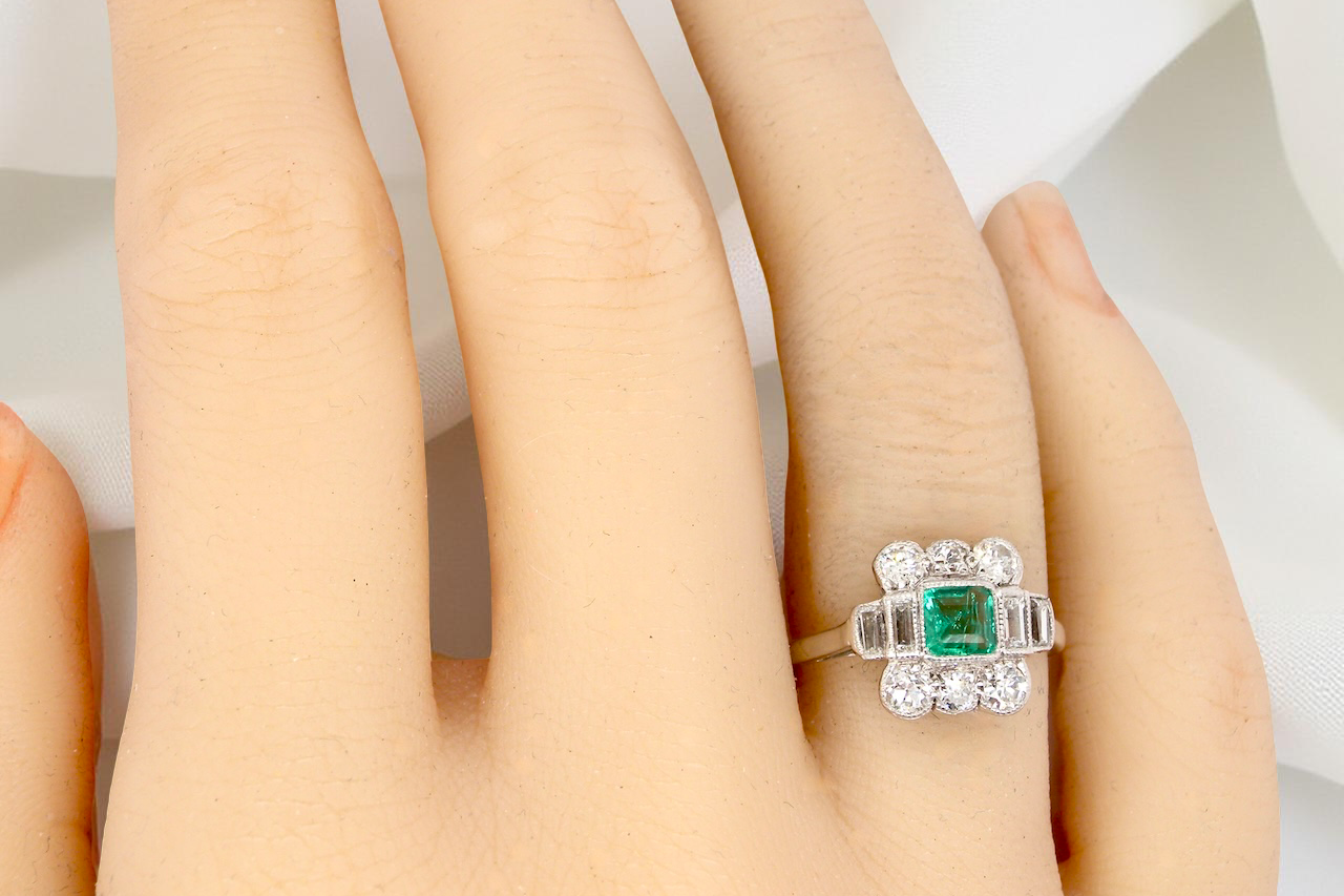 An Art Deco Emerald and Diamond ring