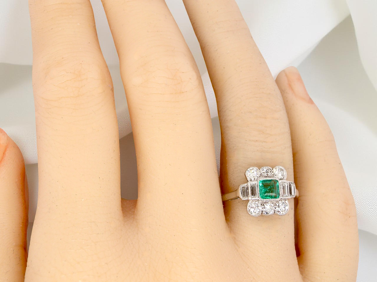 An Art Deco Emerald and Diamond ring