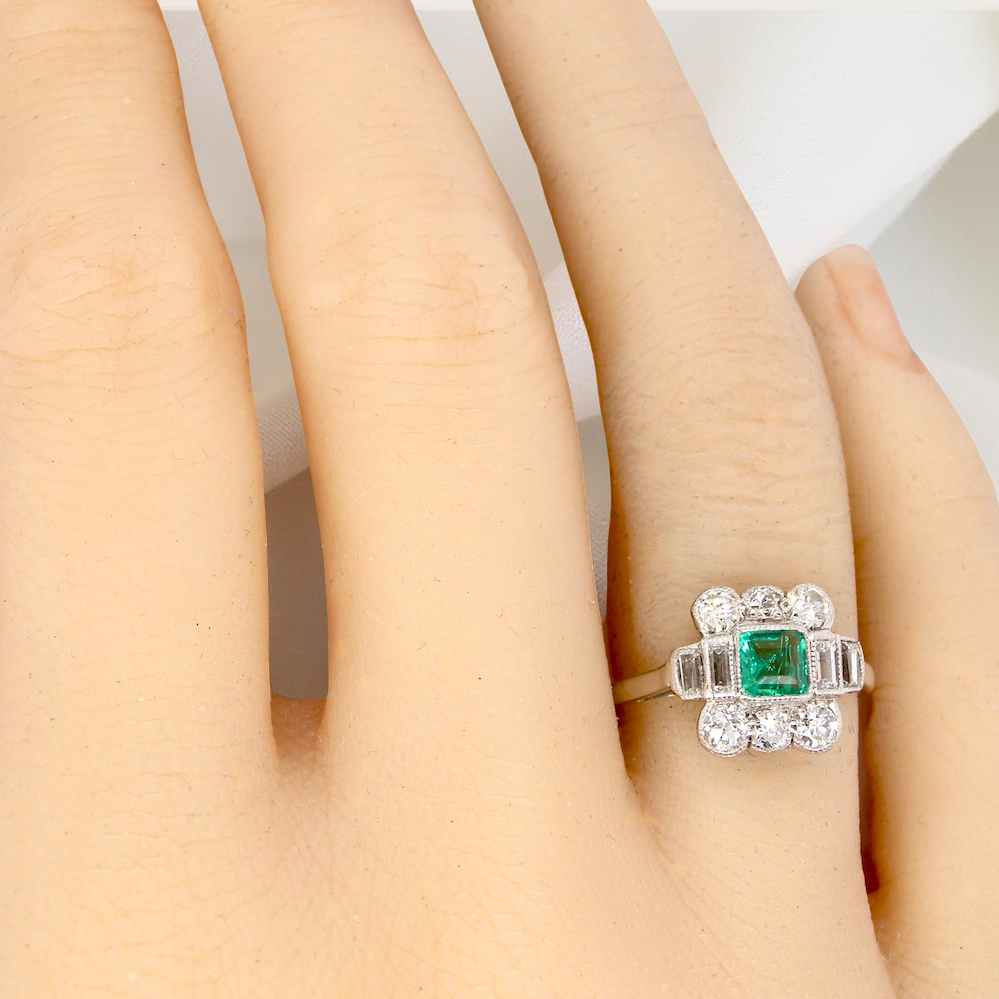 An Art Deco Emerald and Diamond ring