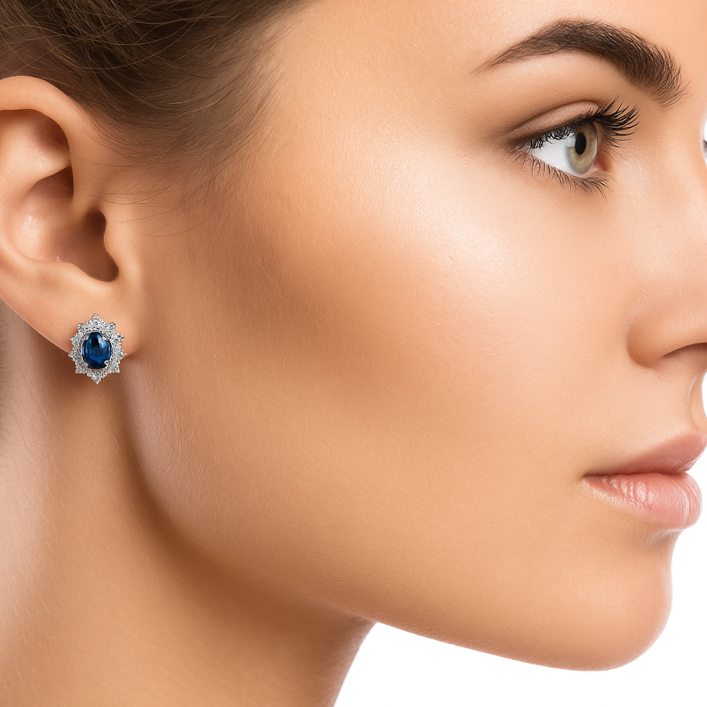 A fine pair of Sapphire and Diamond earrings