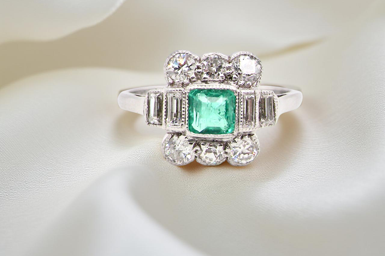 An Art Deco Emerald and Diamond ring