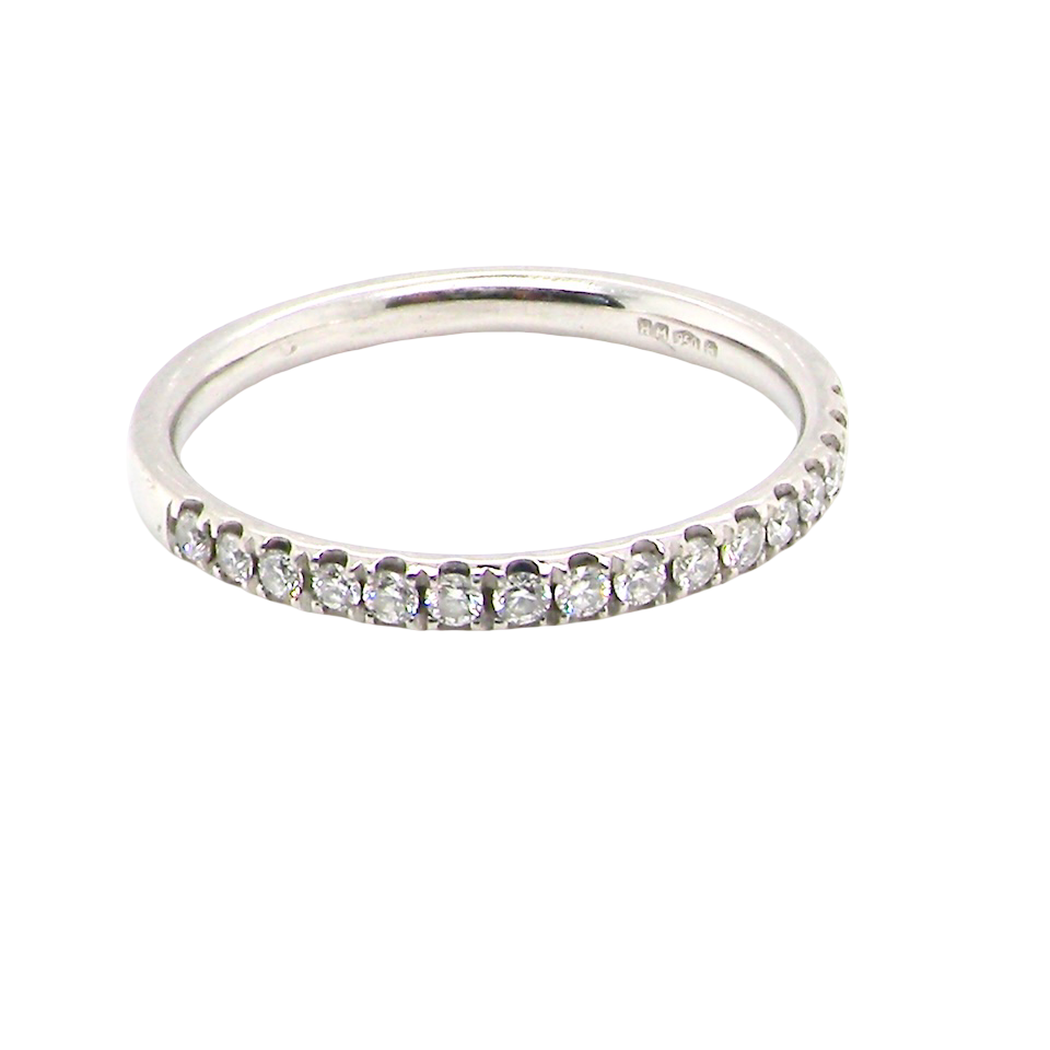 A Platinum Half Hoop Diamond Eternity Ring