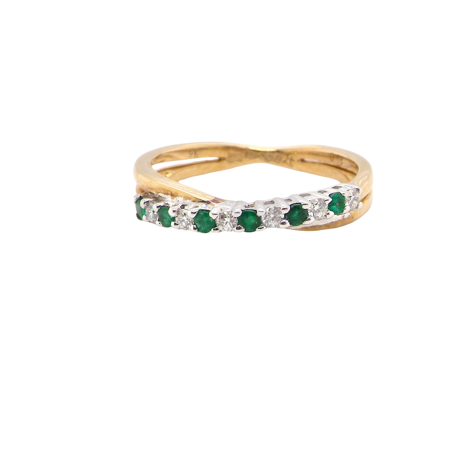 An Emerald and Diamond eternity ring