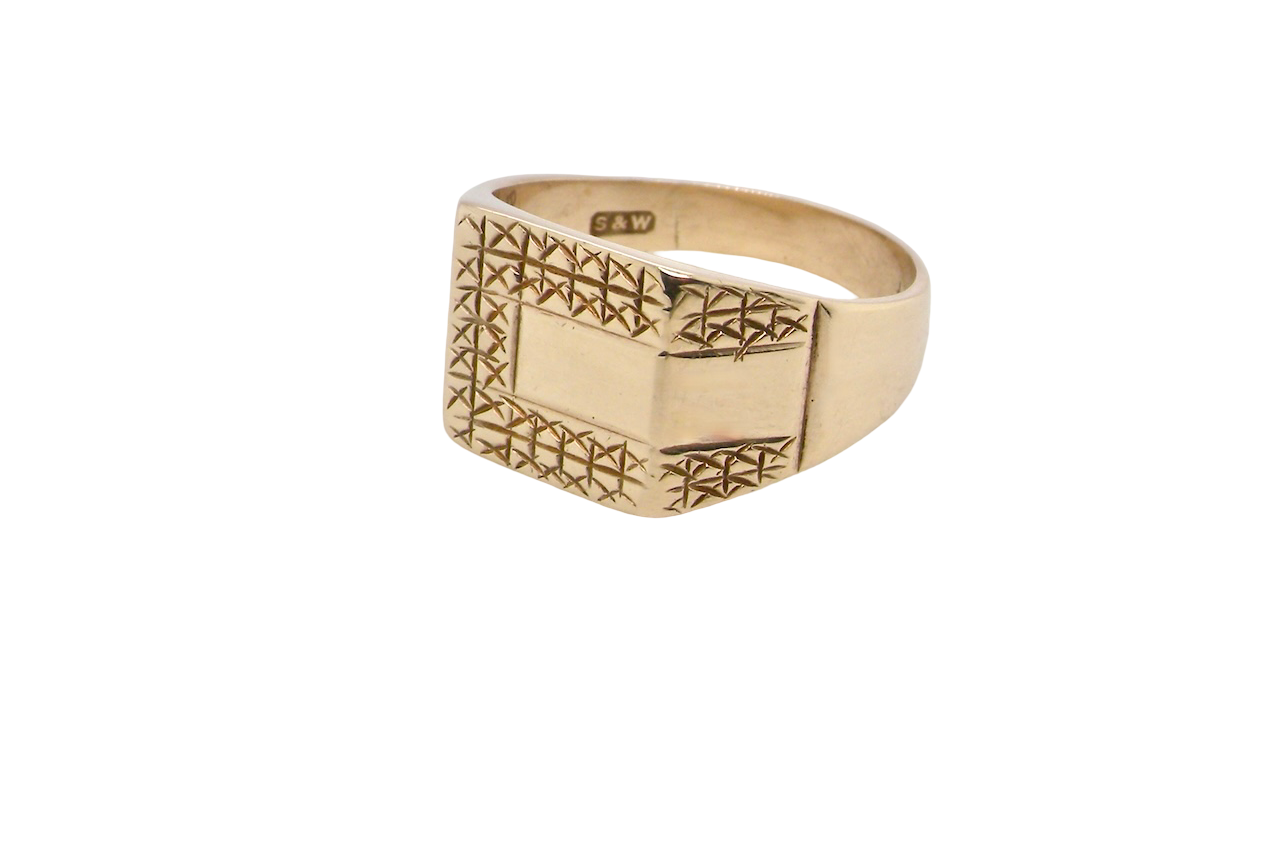 A 1970s gentleman's 9 carat gold signet ring.
