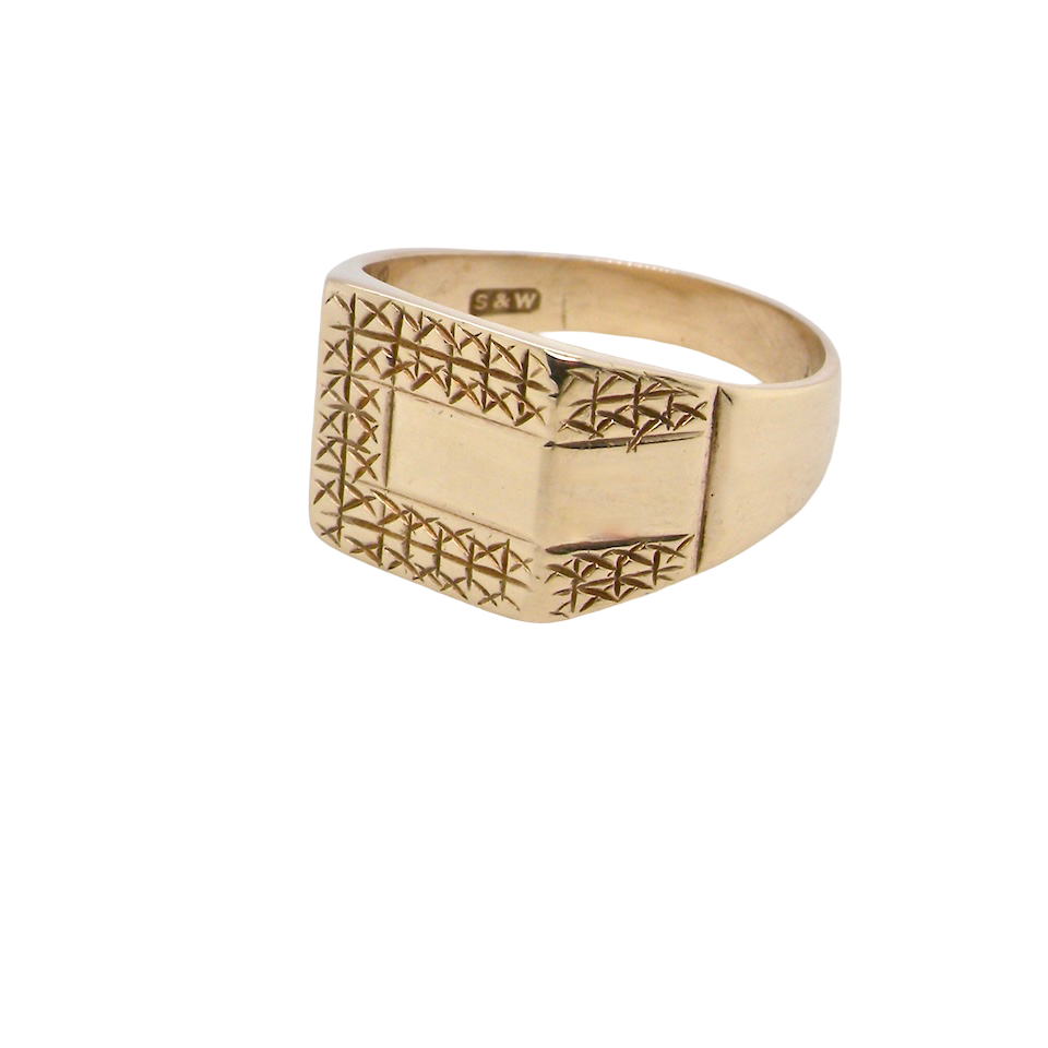 A 1970s gentleman's 9 carat gold signet ring.