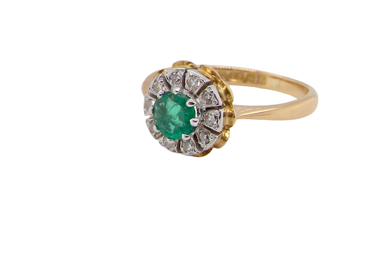 A 1980's Emerald and Diamond ring