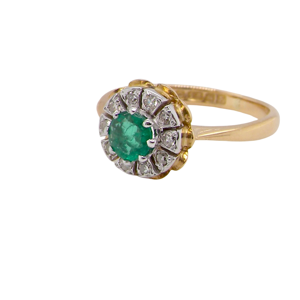 A 1980's Emerald and Diamond ring