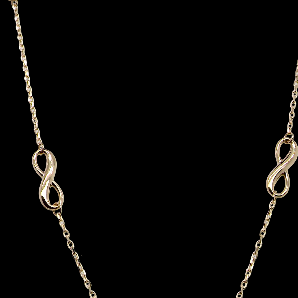 A 9 carat Gold Figure 8 Necklace – New, Elegant & Lightweight