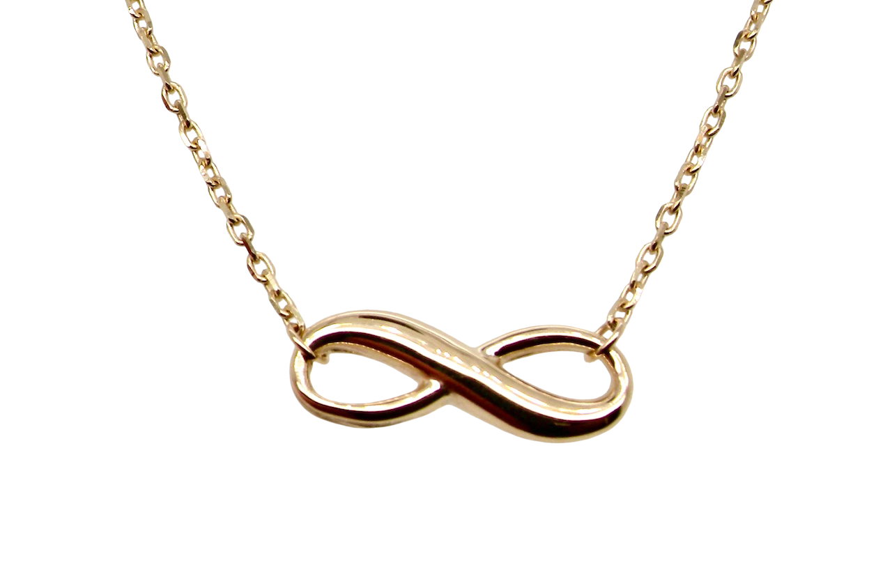 A 9 carat Gold Figure 8 Necklace – New, Elegant & Lightweight