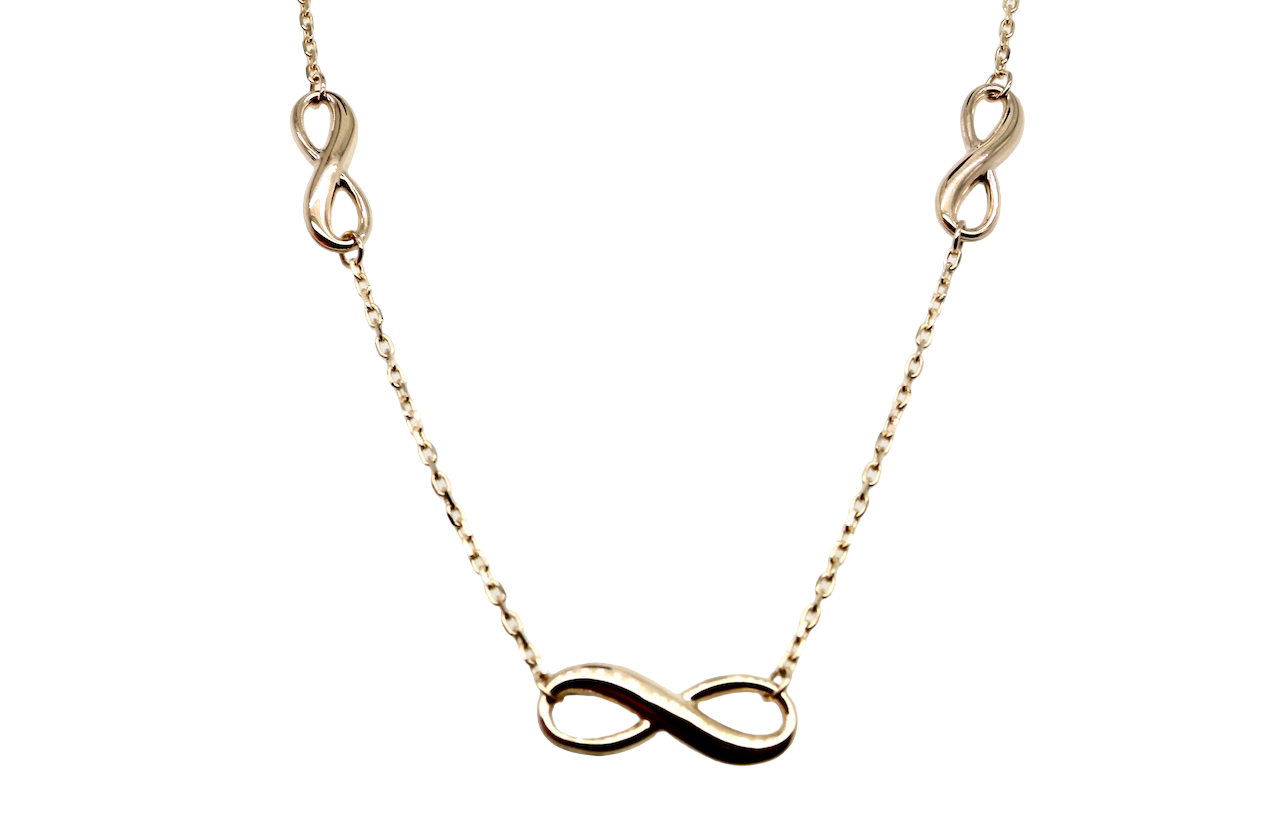 A 9 carat Gold Figure 8 Necklace – New, Elegant & Lightweight