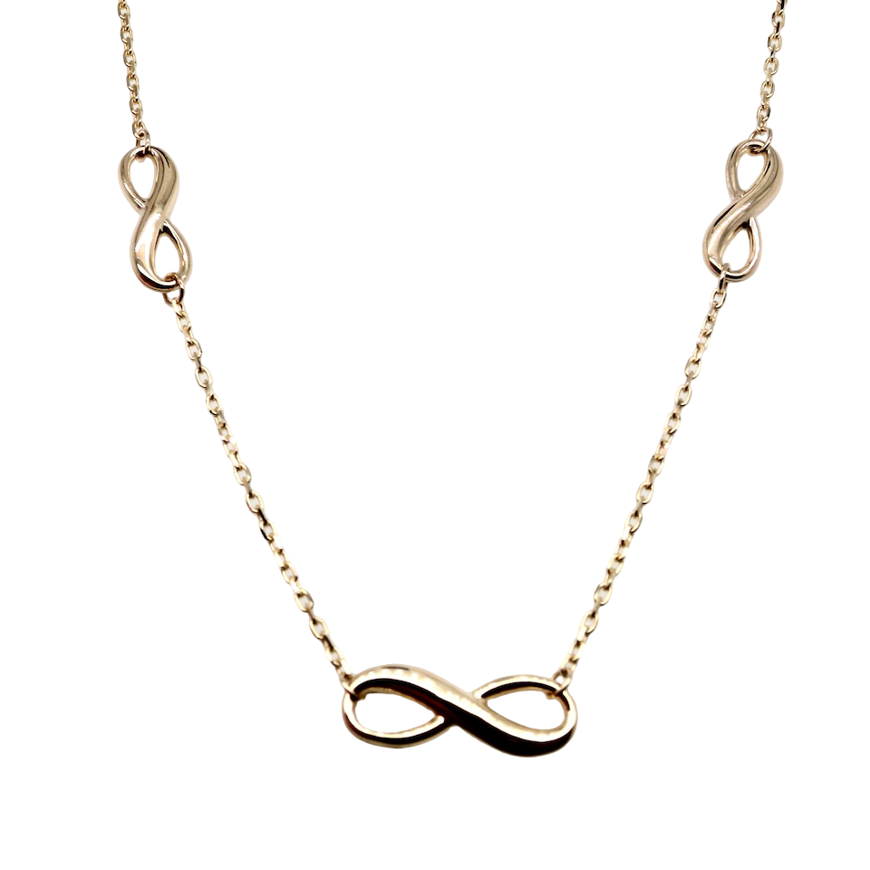 A 9 carat Gold Figure 8 Necklace – New, Elegant & Lightweight