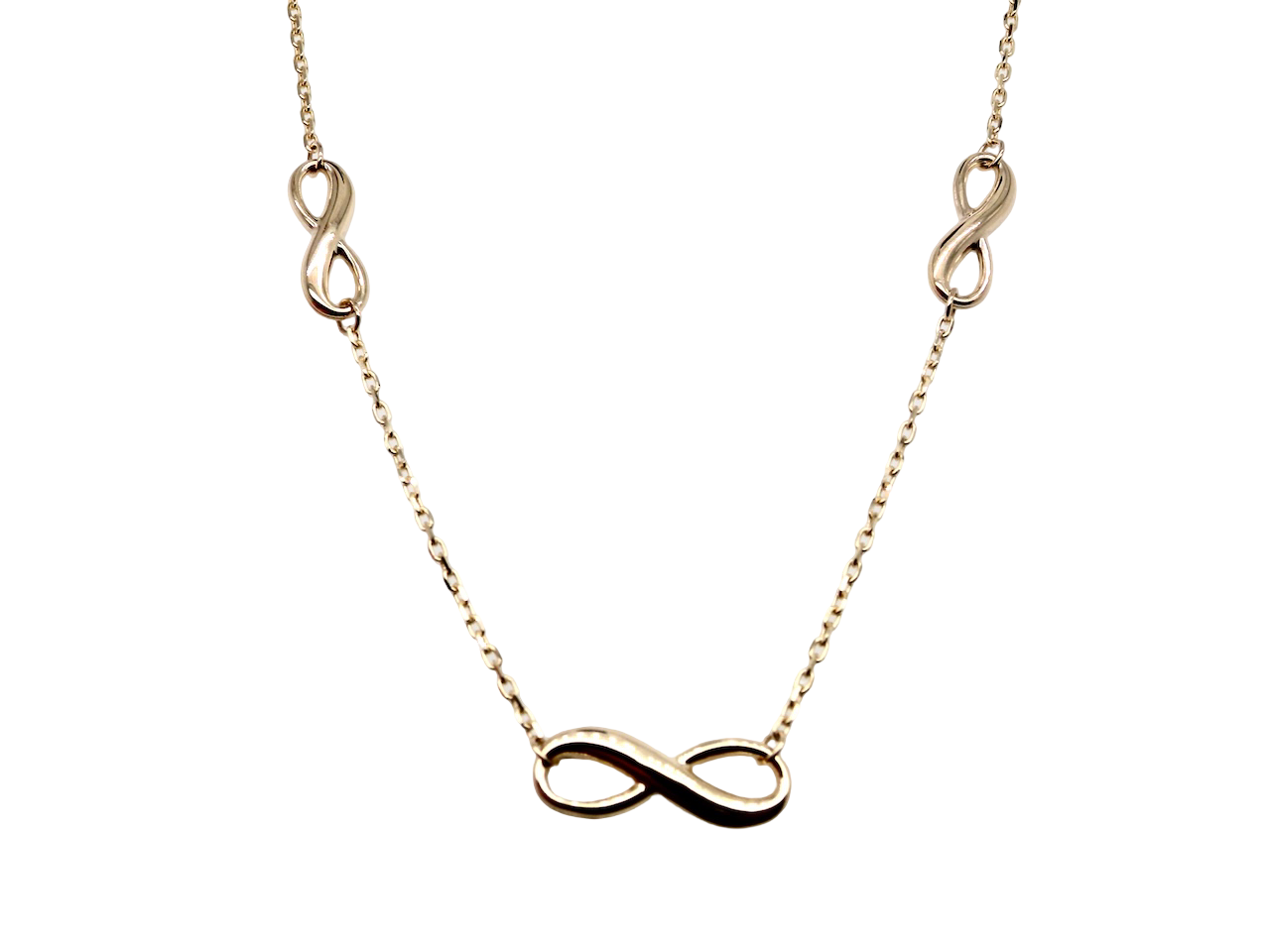 A 9 carat Gold Figure 8 Necklace – New, Elegant & Lightweight