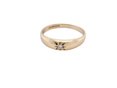 A 9 carat Gold 'Gypsy'  Ring with Diamond (Pre-Owned)