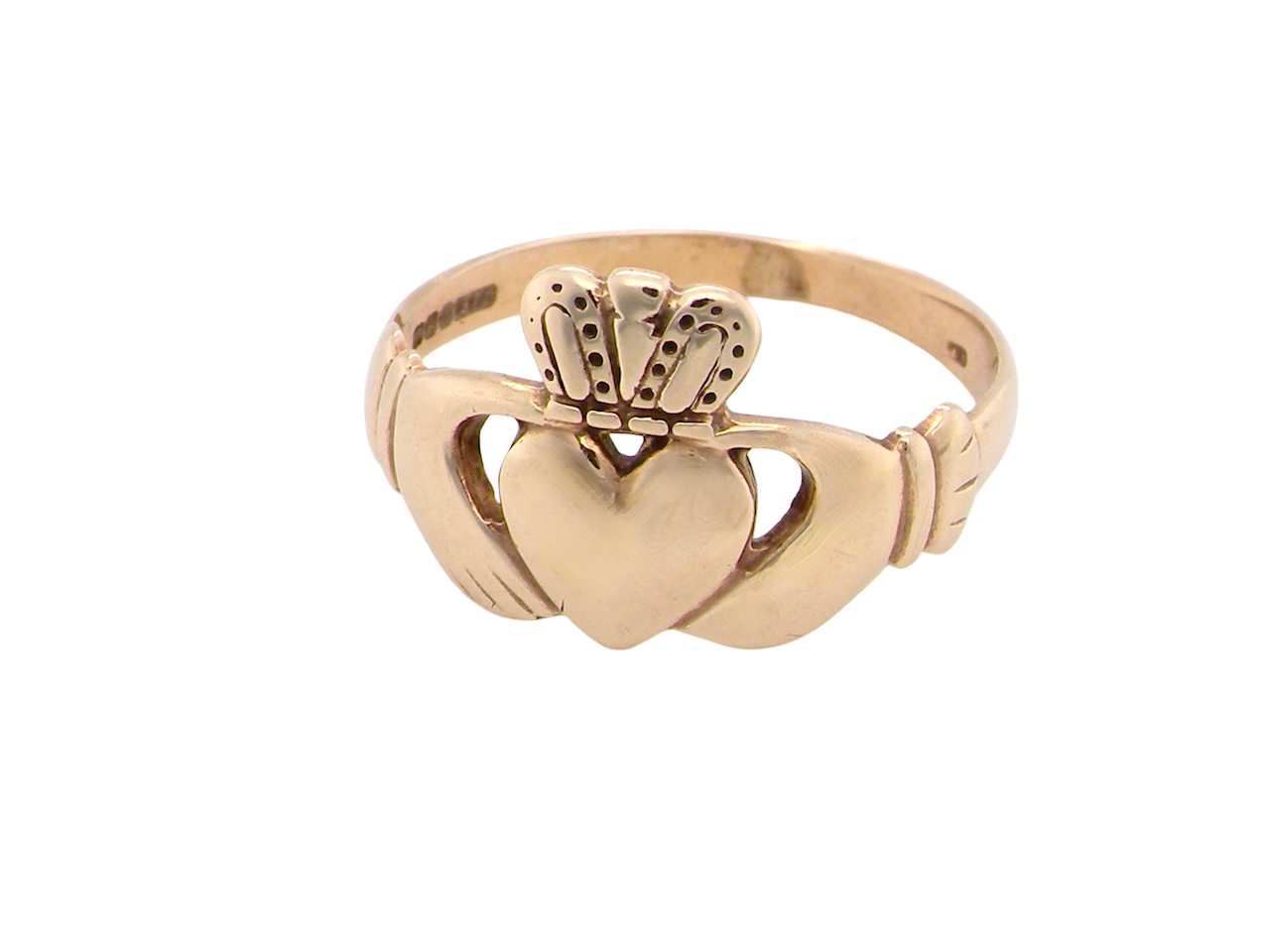 A 9 carat gold Claddagh Ring. A