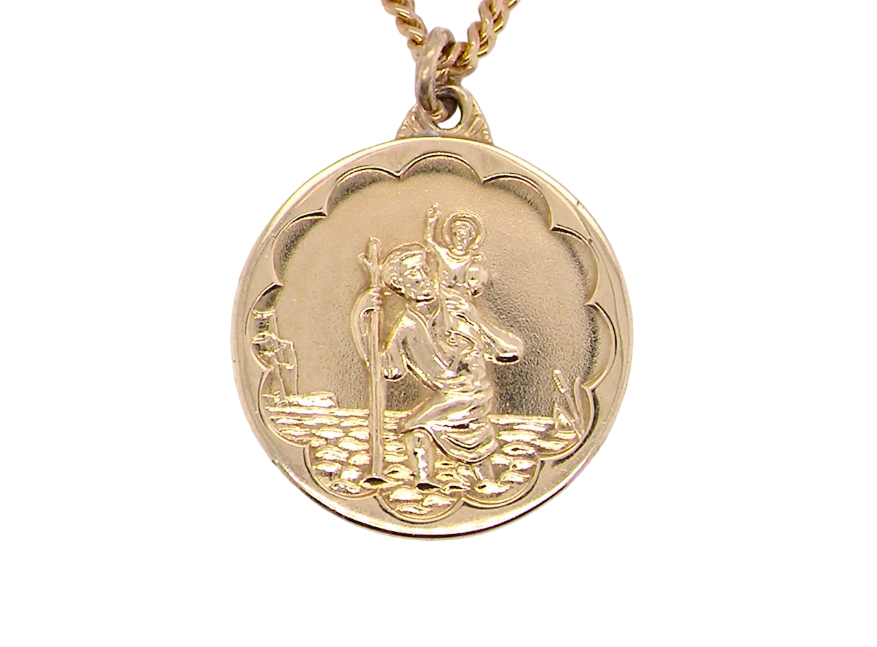 A 9 carat gold St Christopher pendant.