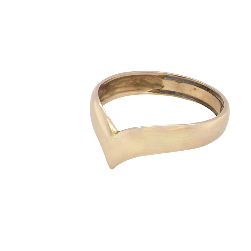 A 9 carat gold wishbone shaped ring. Can be worn as a statement piece