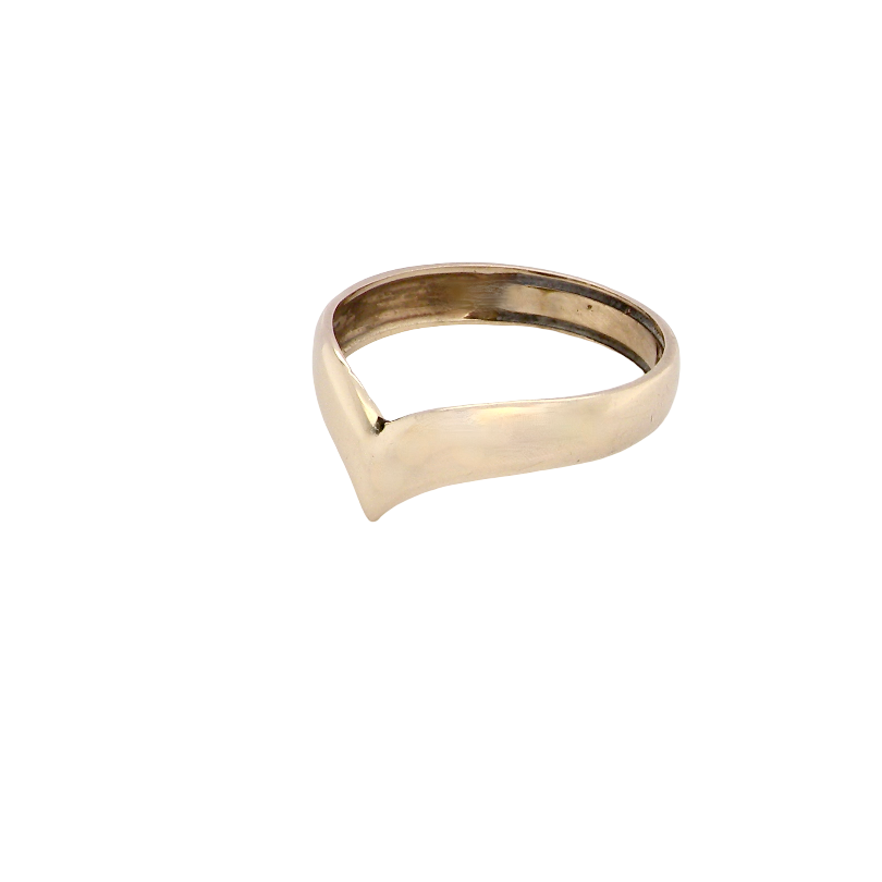 A 9 carat gold wishbone shaped ring. Can be worn as a statement piece or as a wedding ring.