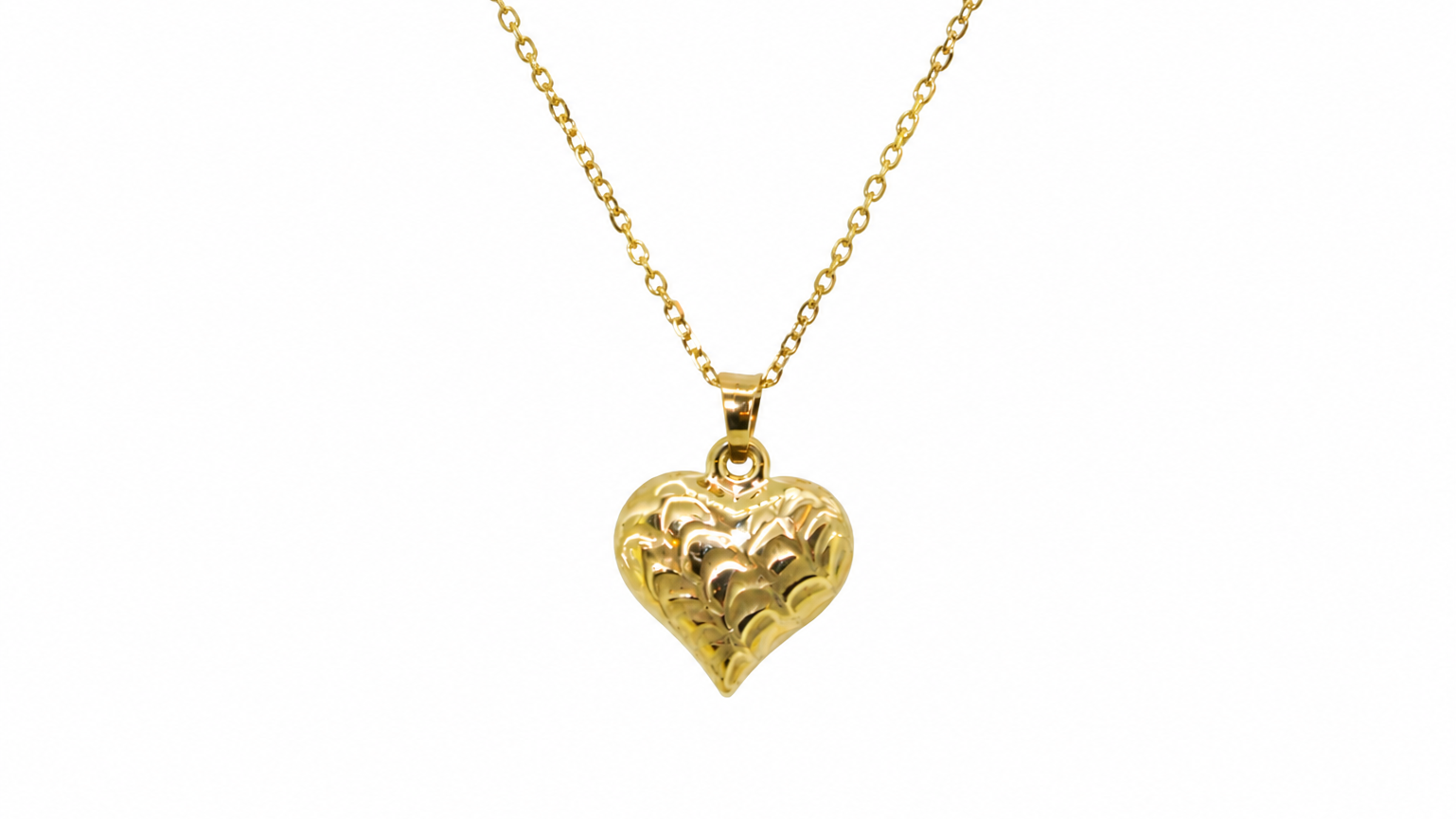 A 9ct gold patterned heart pendant