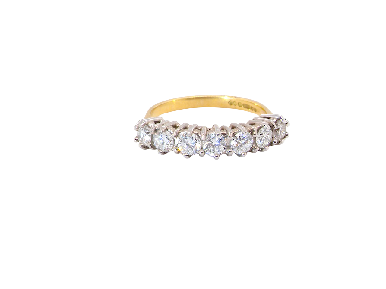A Seven-Stone Half Hoop Diamond Ring