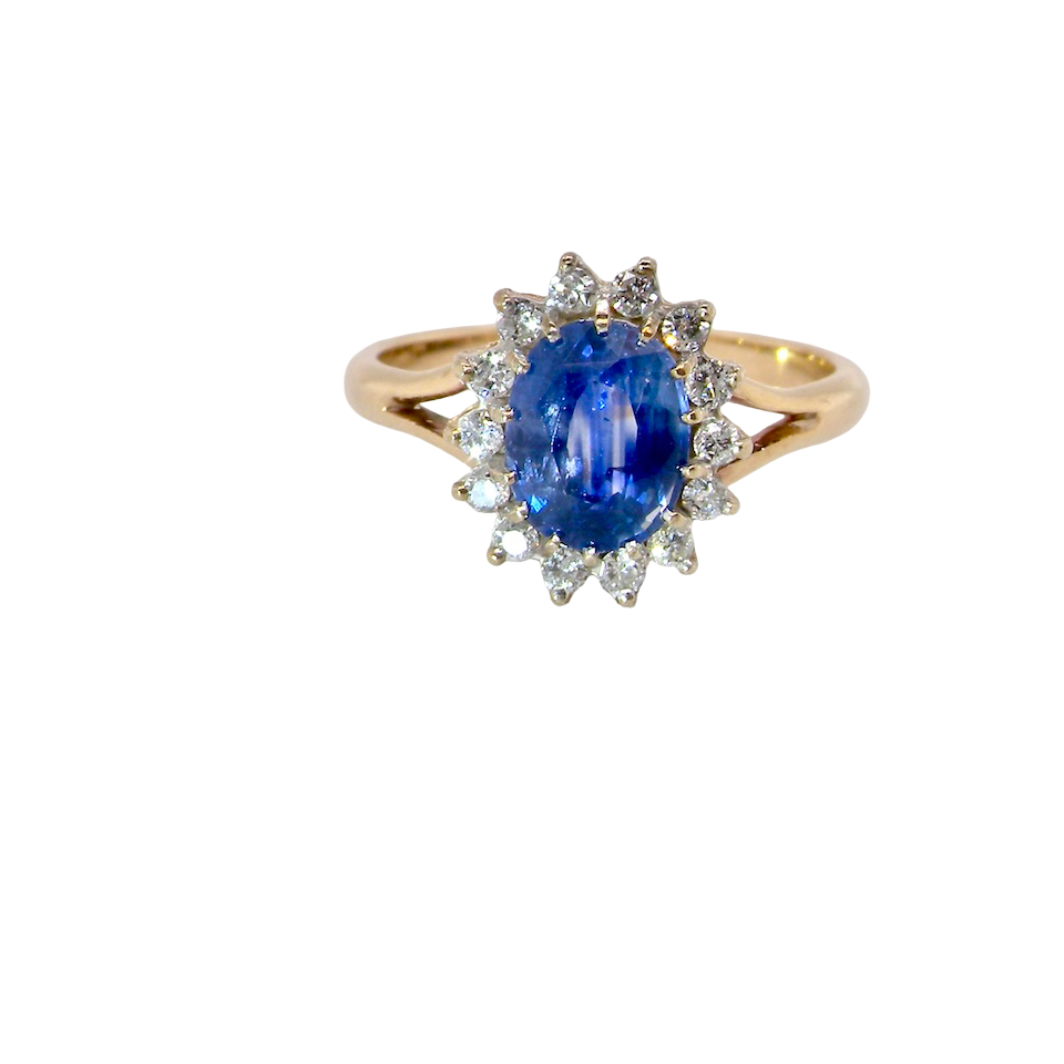 A Vintage Sapphire & Diamond Cluster Ring (c.1960–1970)
