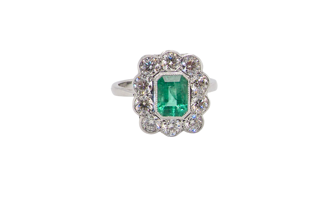 A/A fabulous Emerald and Diamond ring