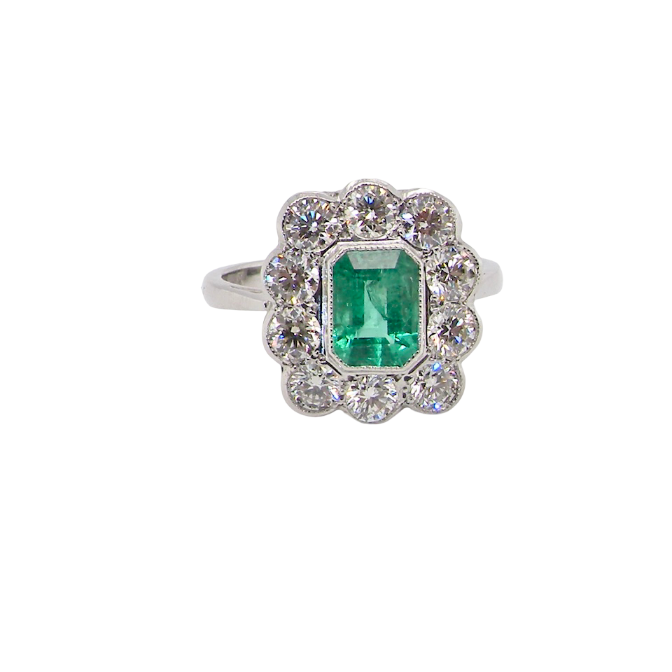 A/A fabulous Emerald and Diamond ring