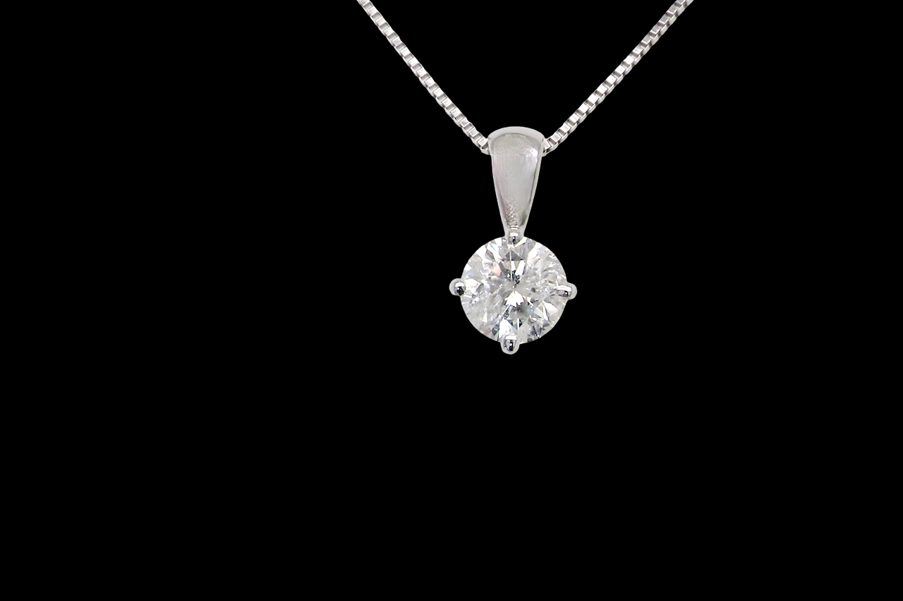 A Platinum Solitaire Diamond Pendant