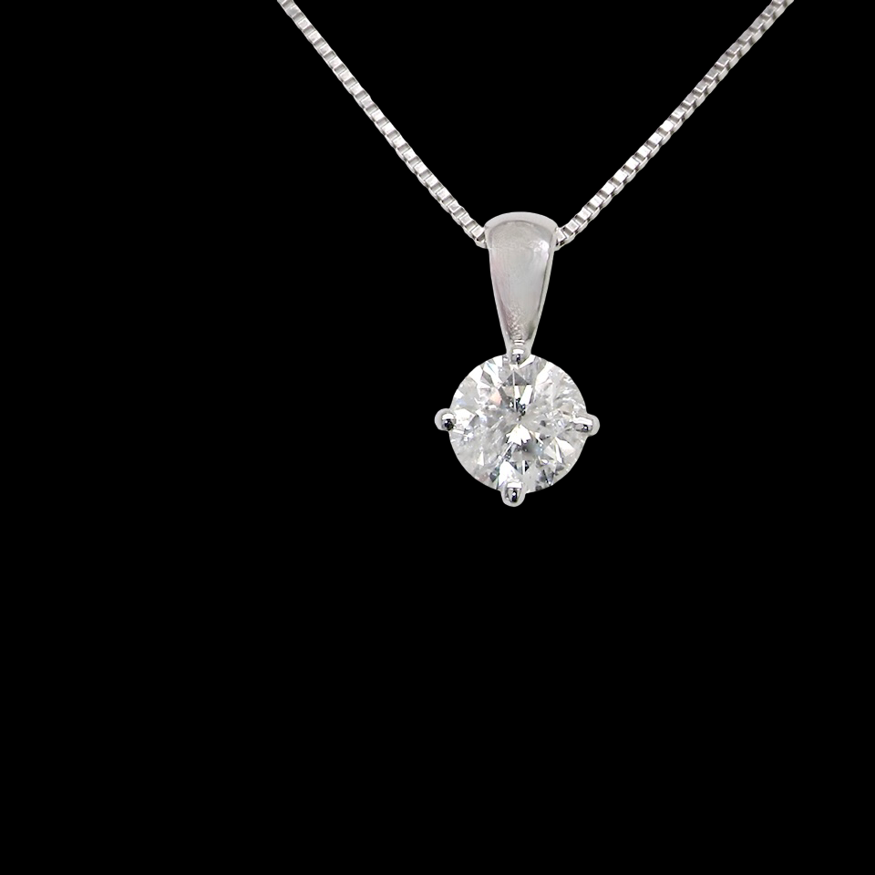 A Platinum Solitaire Diamond Pendant