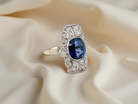 A Fabulous Art Deco Sapphire and Diamond Plaque Ring