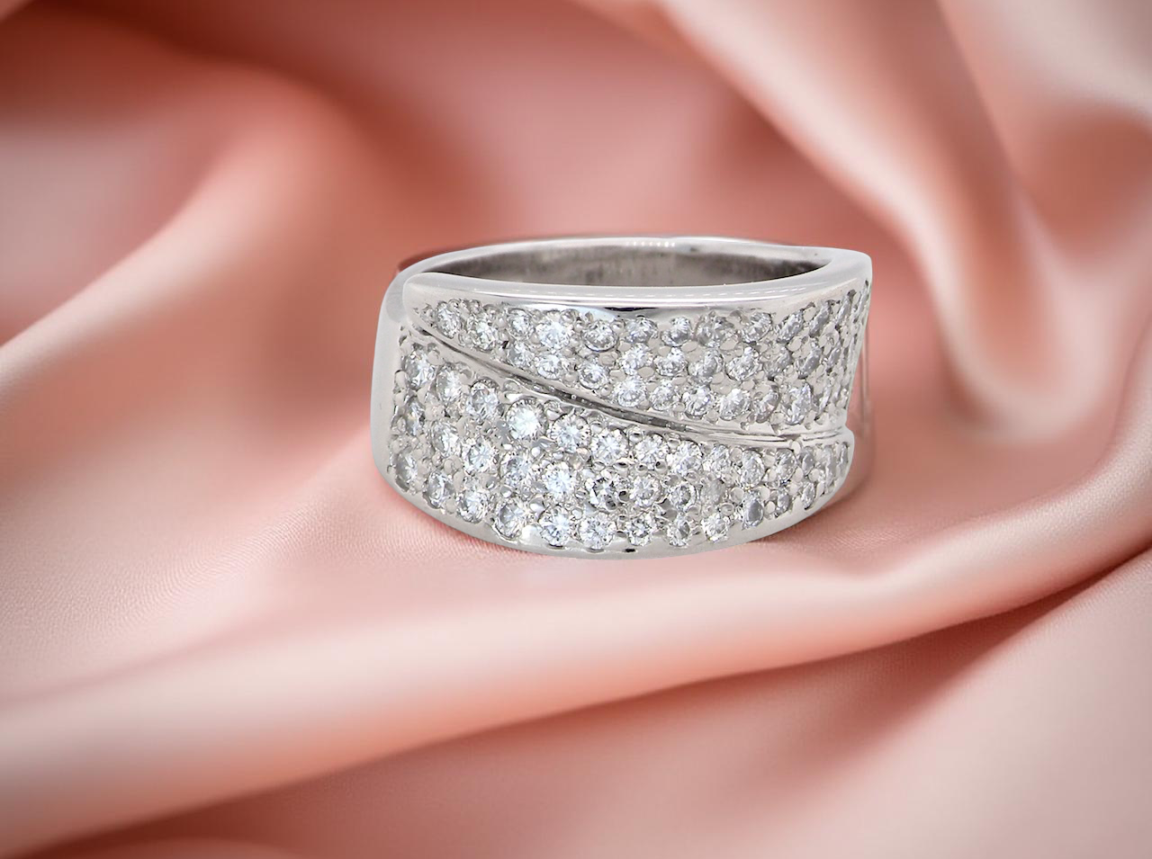 A Diamond Crossover Cocktail Ring