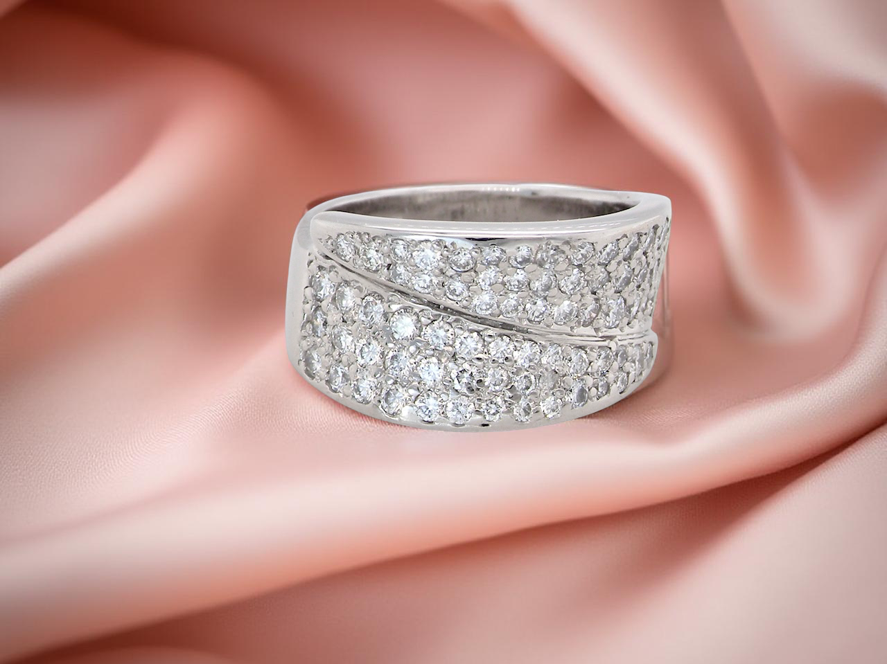 A Diamond Crossover Cocktail Ring