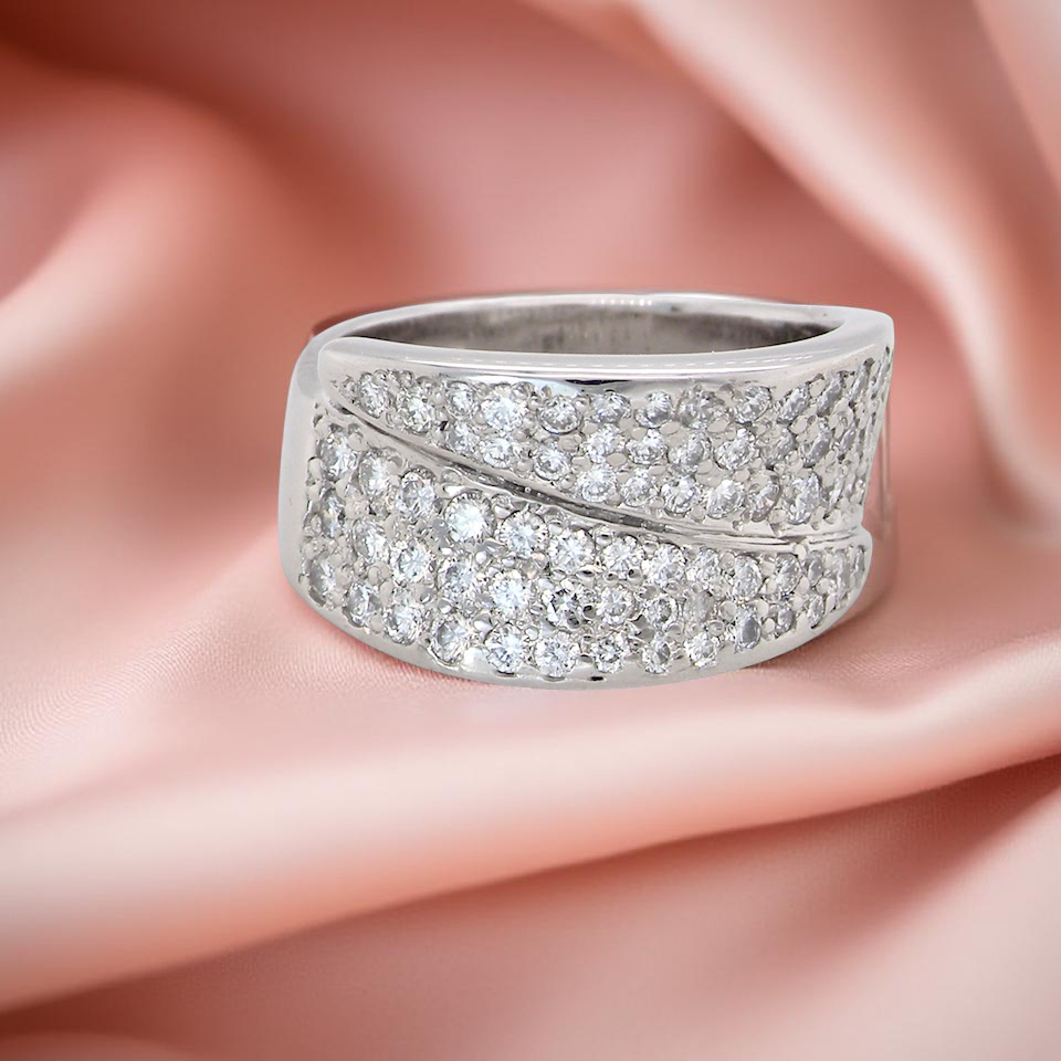 A Diamond Crossover Cocktail Ring