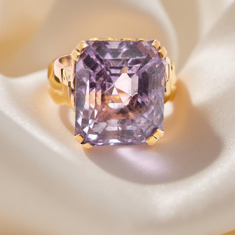 Amethyst and Gold Dress Ring