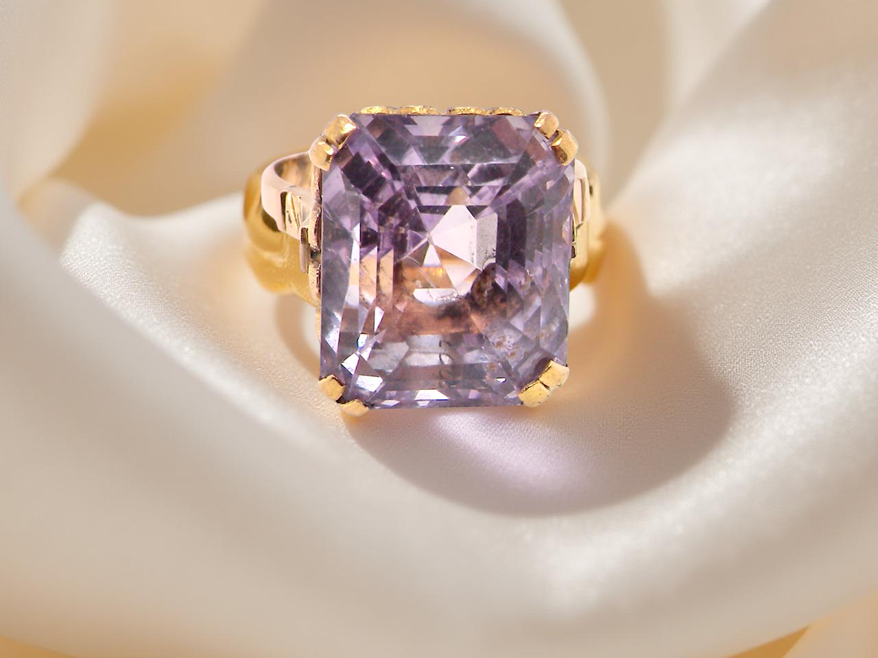 Amethyst and Gold Dress Ring