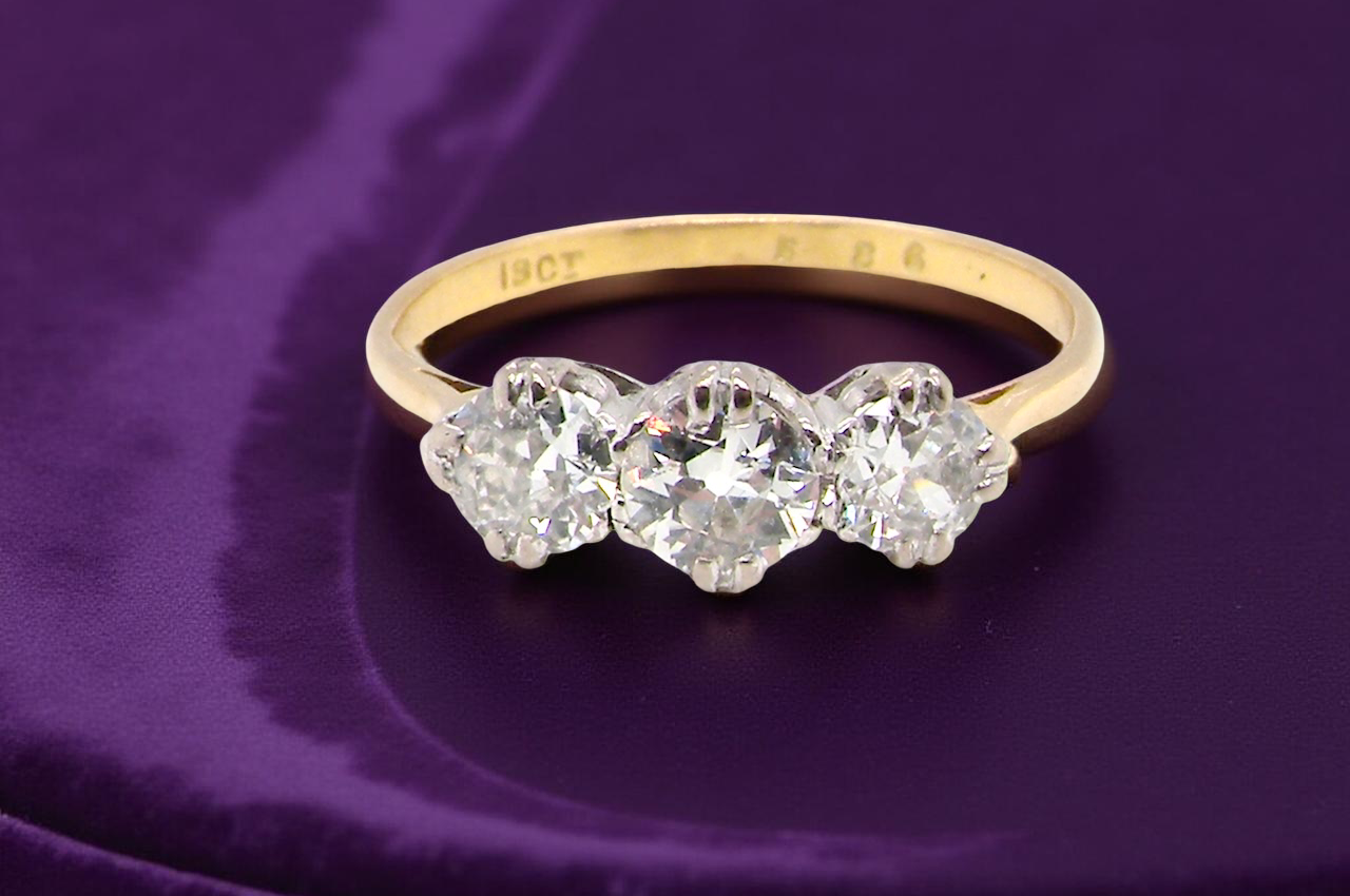 A Fine Diamond Trilogy Ring