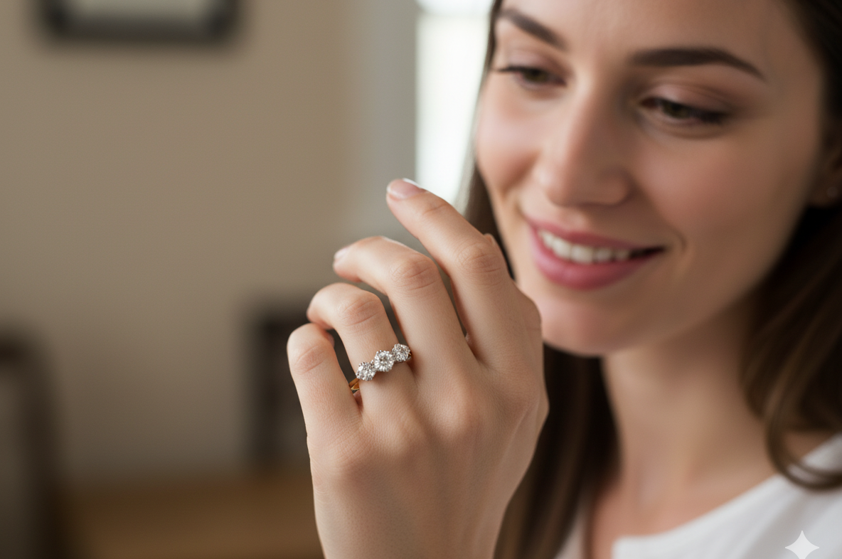 A Fine Diamond Trilogy Ring