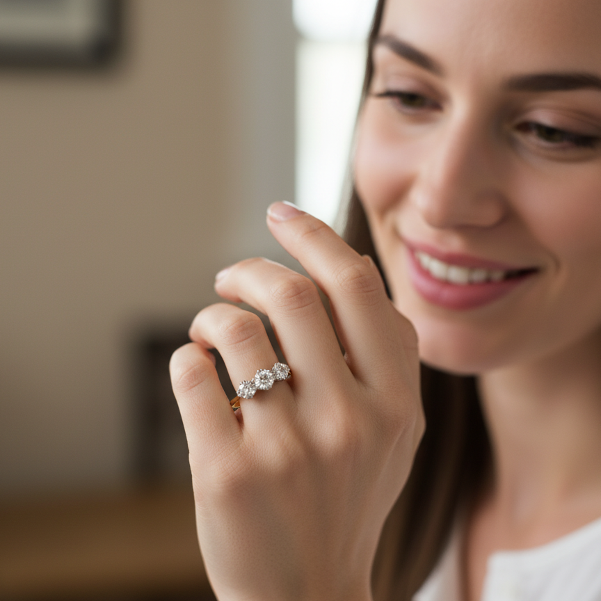 A Fine Diamond Trilogy Ring