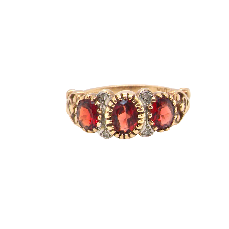 A Garnet and Diamond dress ring