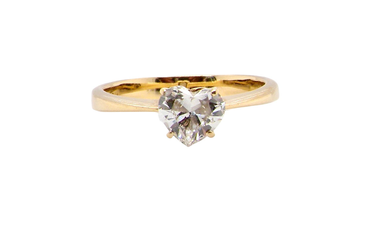 A Heart Shaped Diamond Solitaire ring