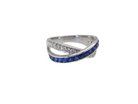 A NEW Sapphire and Diamond cross over ring
