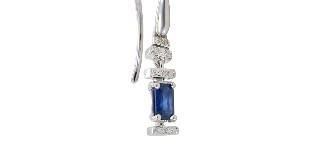 A NEW pair of Sapphire and Diamond drop earrings