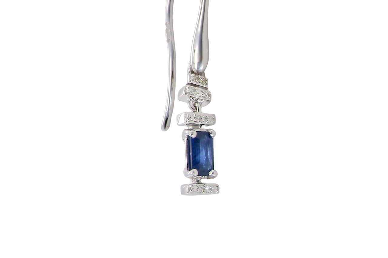 A NEW pair of Sapphire and Diamond drop earrings